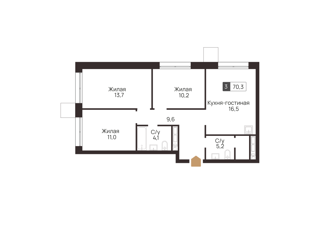 Трехкомнатные квартиры