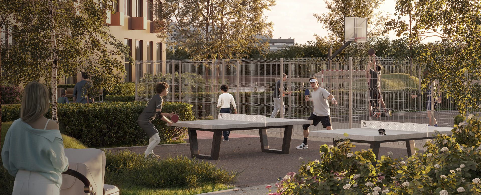 <strong>Приватный двор<br>на закрытой территории</strong>