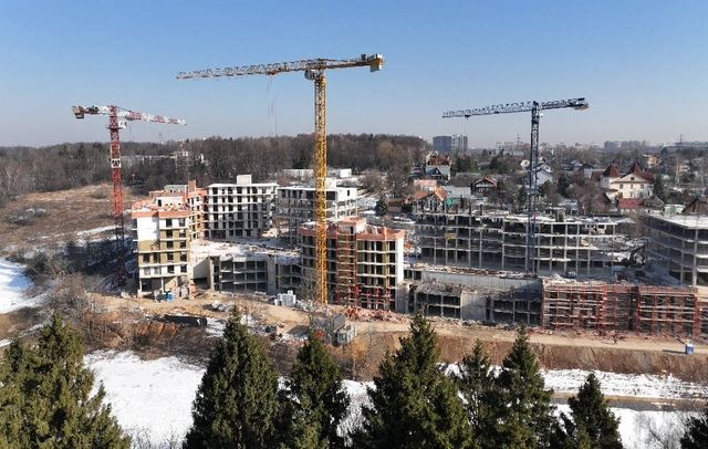 Фотоотчет февраля о ходе строительства Прайм квартала Отрада на реке